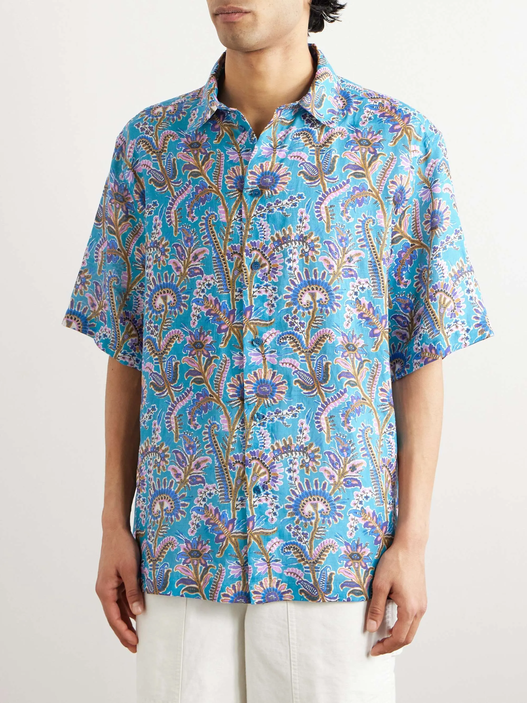 ETRO  |Button-down Paisley Unisex Cotton Short Sleeves Luxury