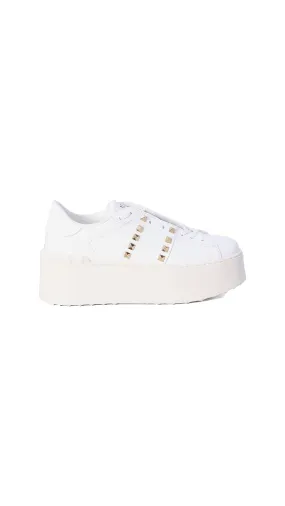 Flatform Rockstud Untitled Sneaker in Calfskin - White