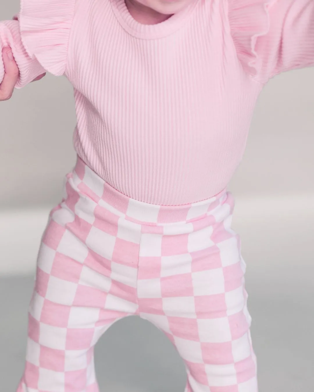 Flutter Sleeve Baby Bodysuit | Pink