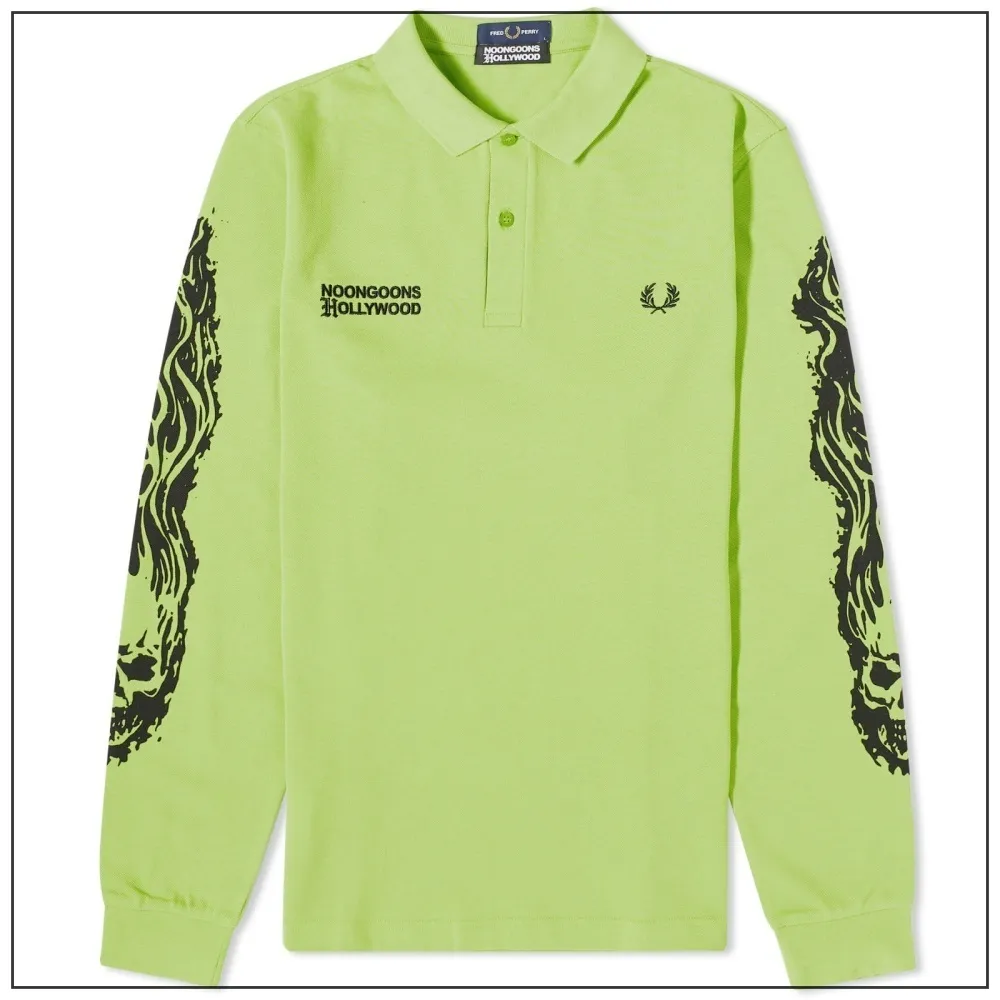 FRED PERRY  |Button-down Collaboration Long Sleeves Cotton Logo Polos