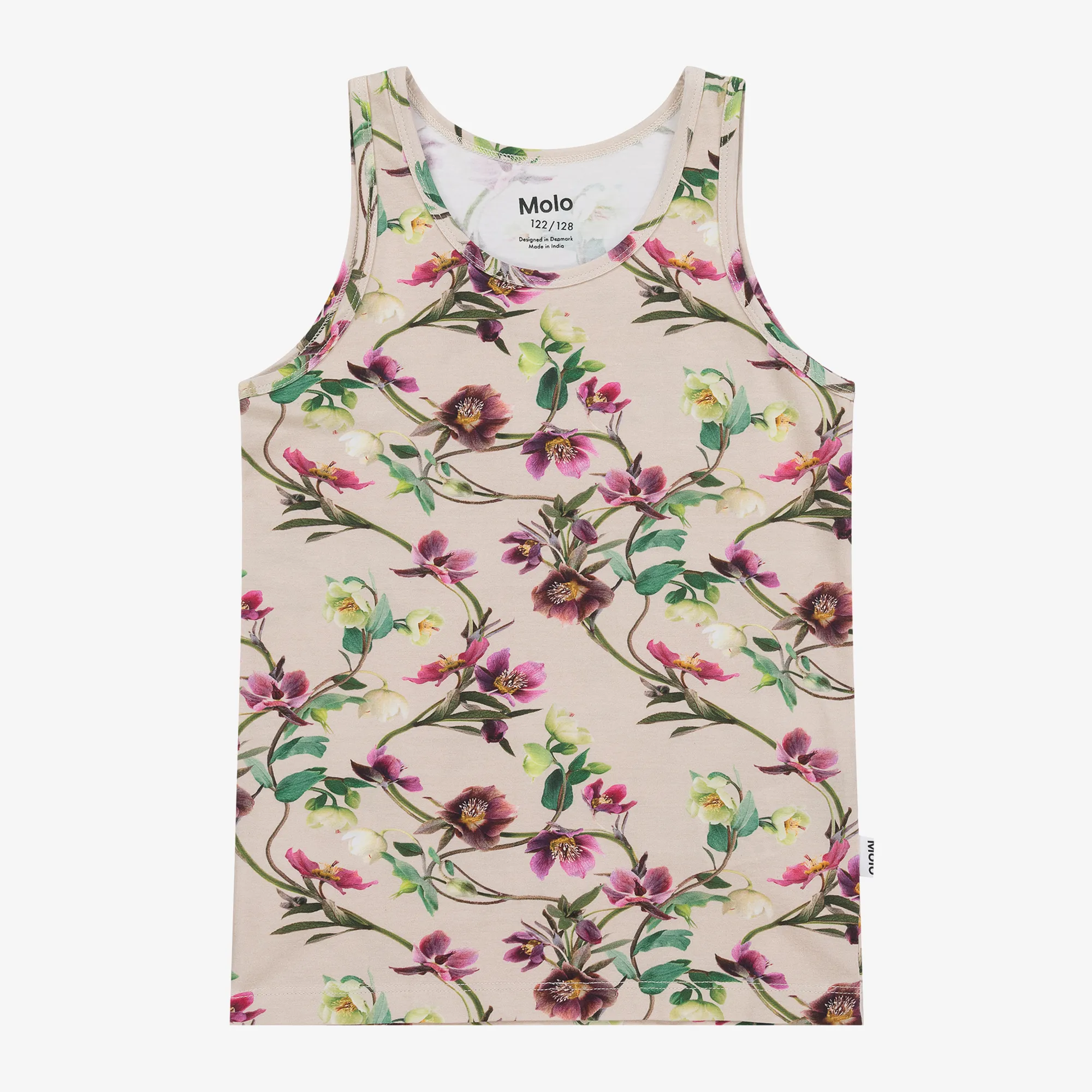 Girls Pink Cotton Floral Vests (2 Pack)