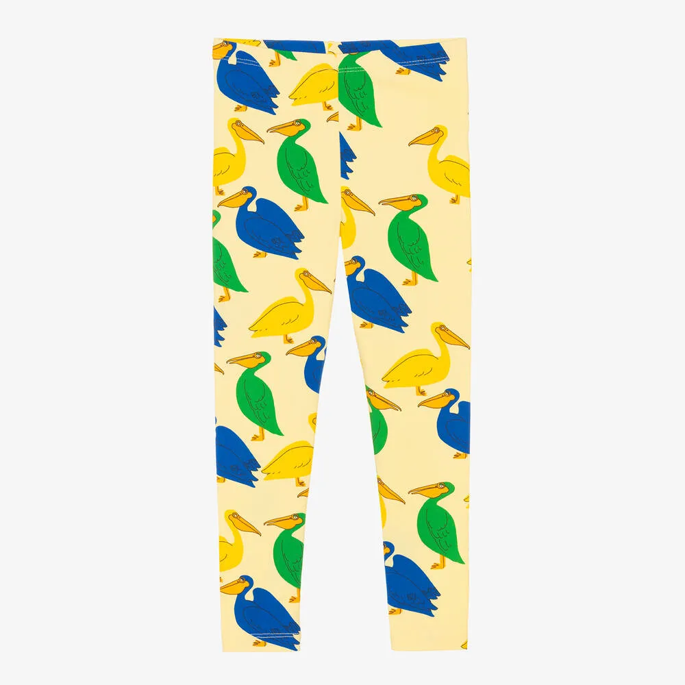 Girls Yellow Organic Cotton Pelican Leggings