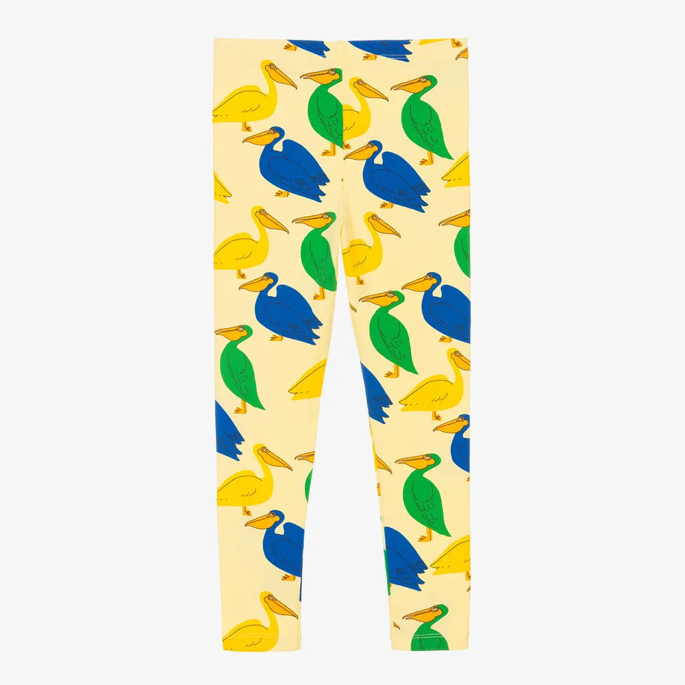 Girls Yellow Organic Cotton Pelican Leggings