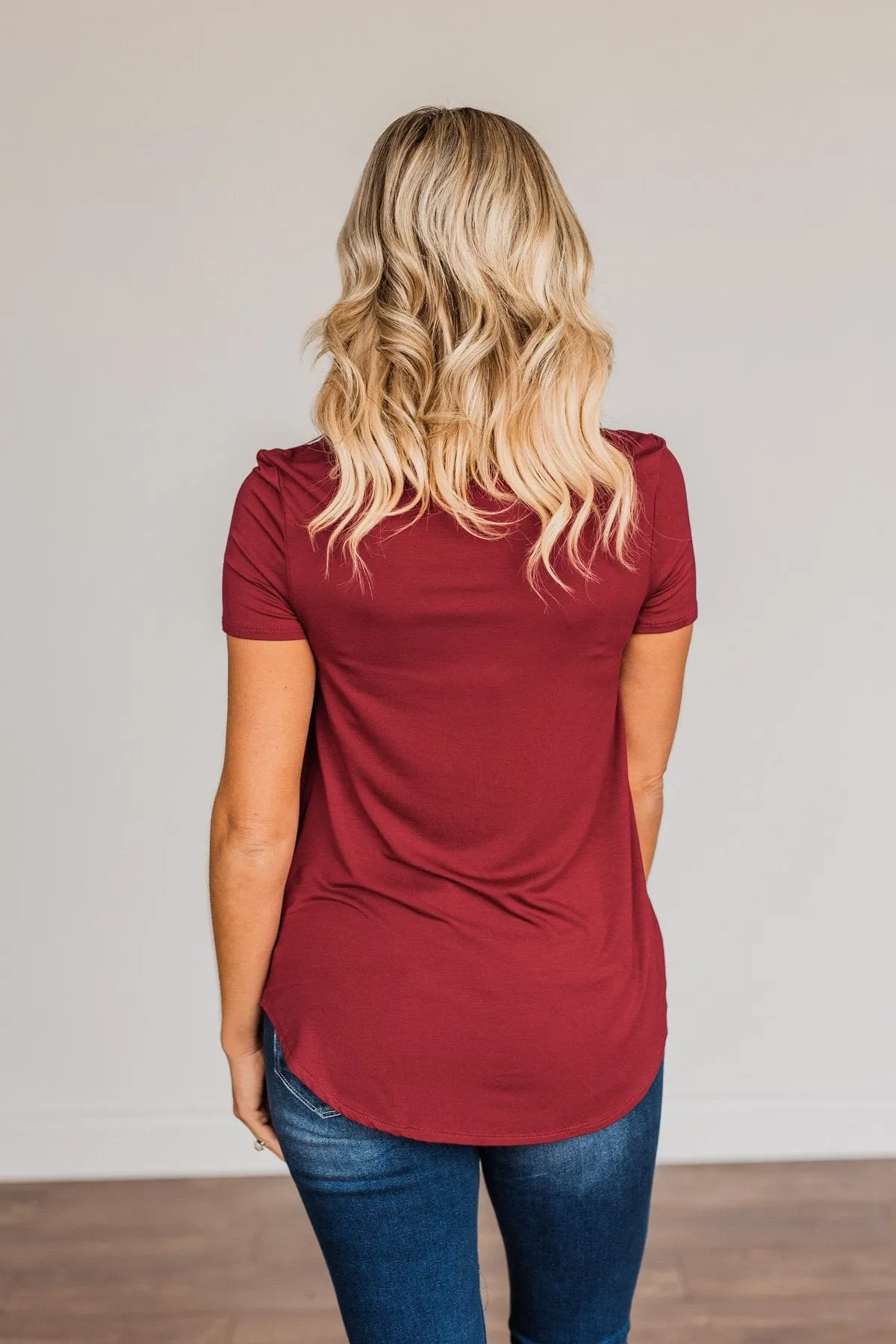 Good Moods Criss-Cross Top- Burgundy