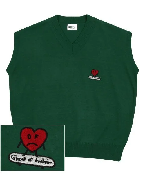 GRAVER  |[GRAVER]★HEART BOARD EMBROIDERY KNIT VEST