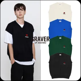 GRAVER  |[GRAVER]★HEART BOARD EMBROIDERY KNIT VEST