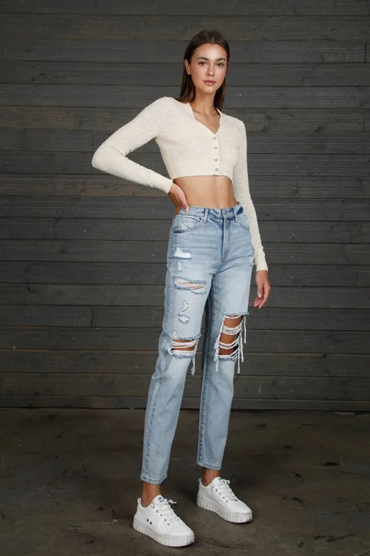 High Rise Girlfriend Jeans