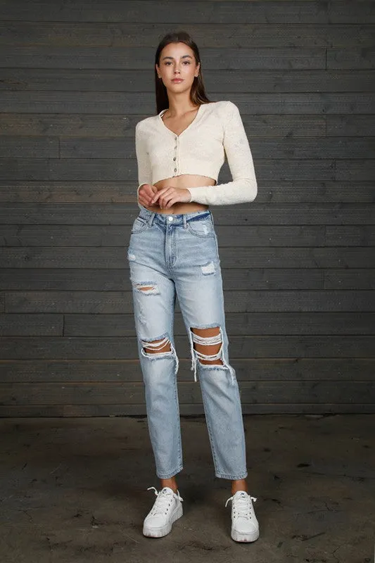 High Rise Girlfriend Jeans