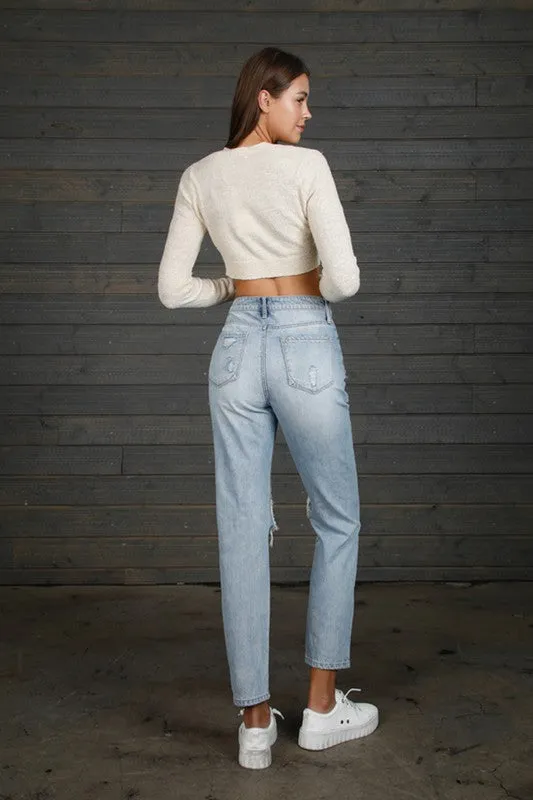 High Rise Girlfriend Jeans