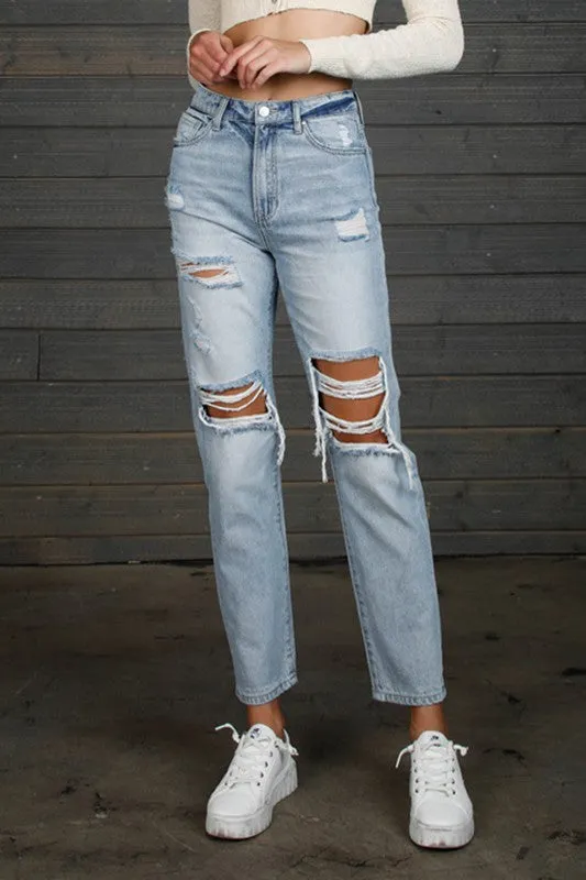 High Rise Girlfriend Jeans