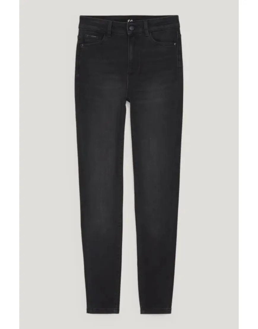 High Waist Curvy Skinny Jeans Black