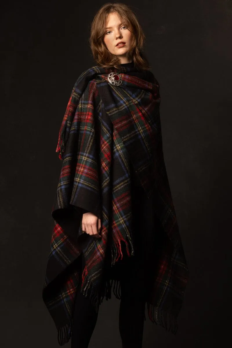 Highlander Ruana (Stewart Black) | Extra Warmth