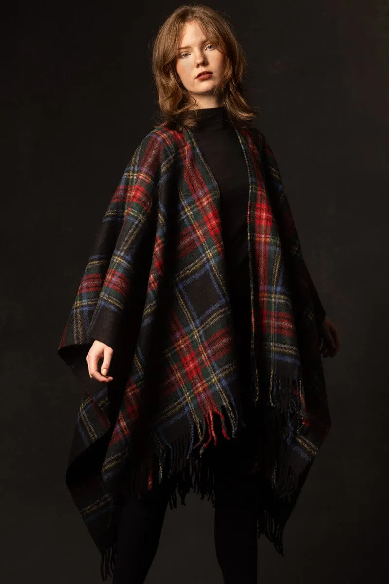 Highlander Ruana (Stewart Black) | Extra Warmth