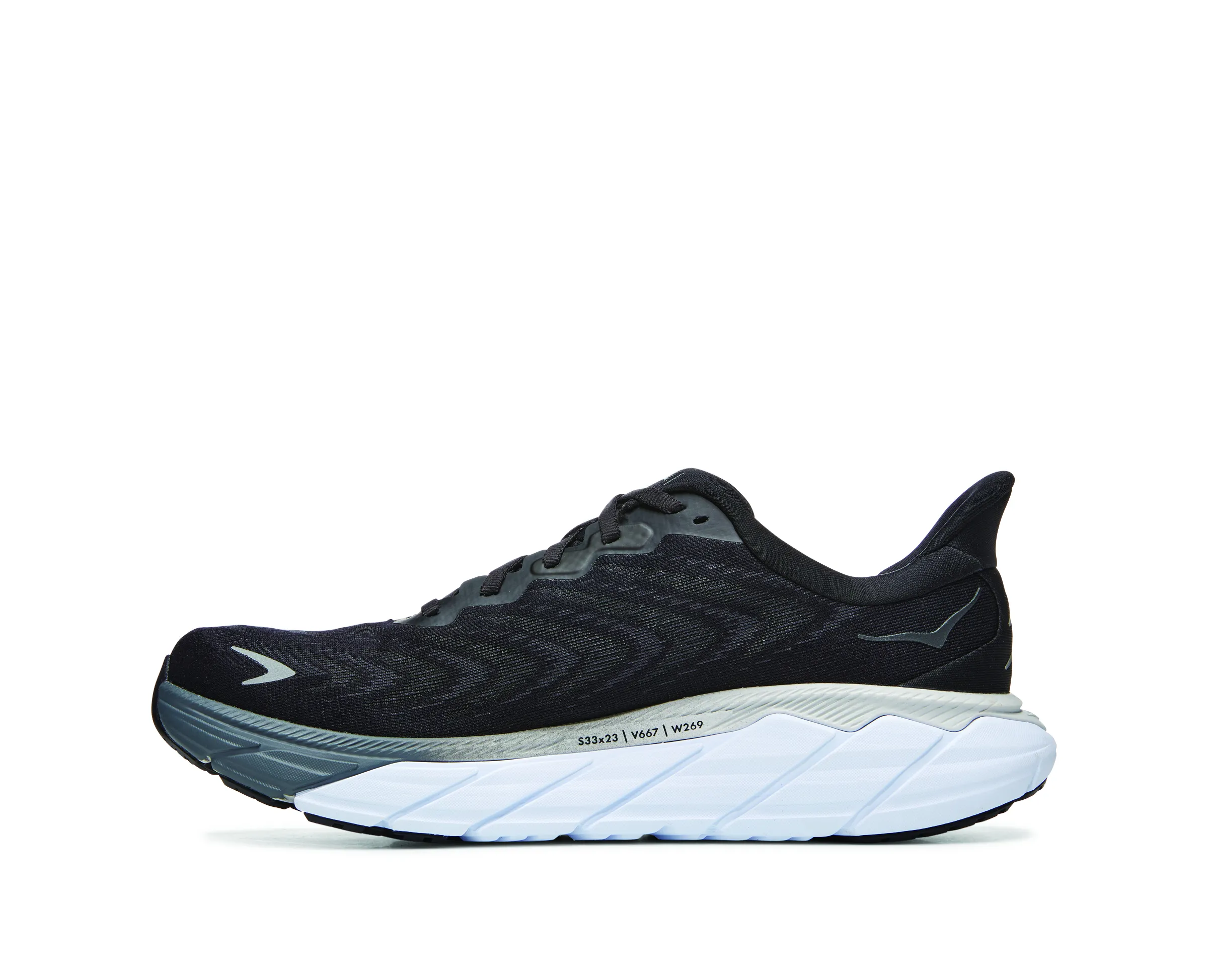 Hoka Womens Arahi 6 Lightweight Support Sneaker- Black White