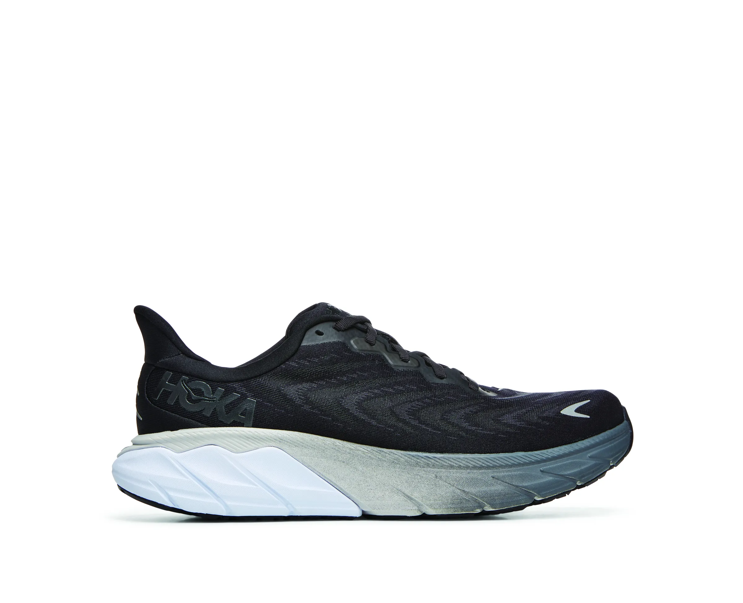 Hoka Womens Arahi 6 Lightweight Support Sneaker- Black White