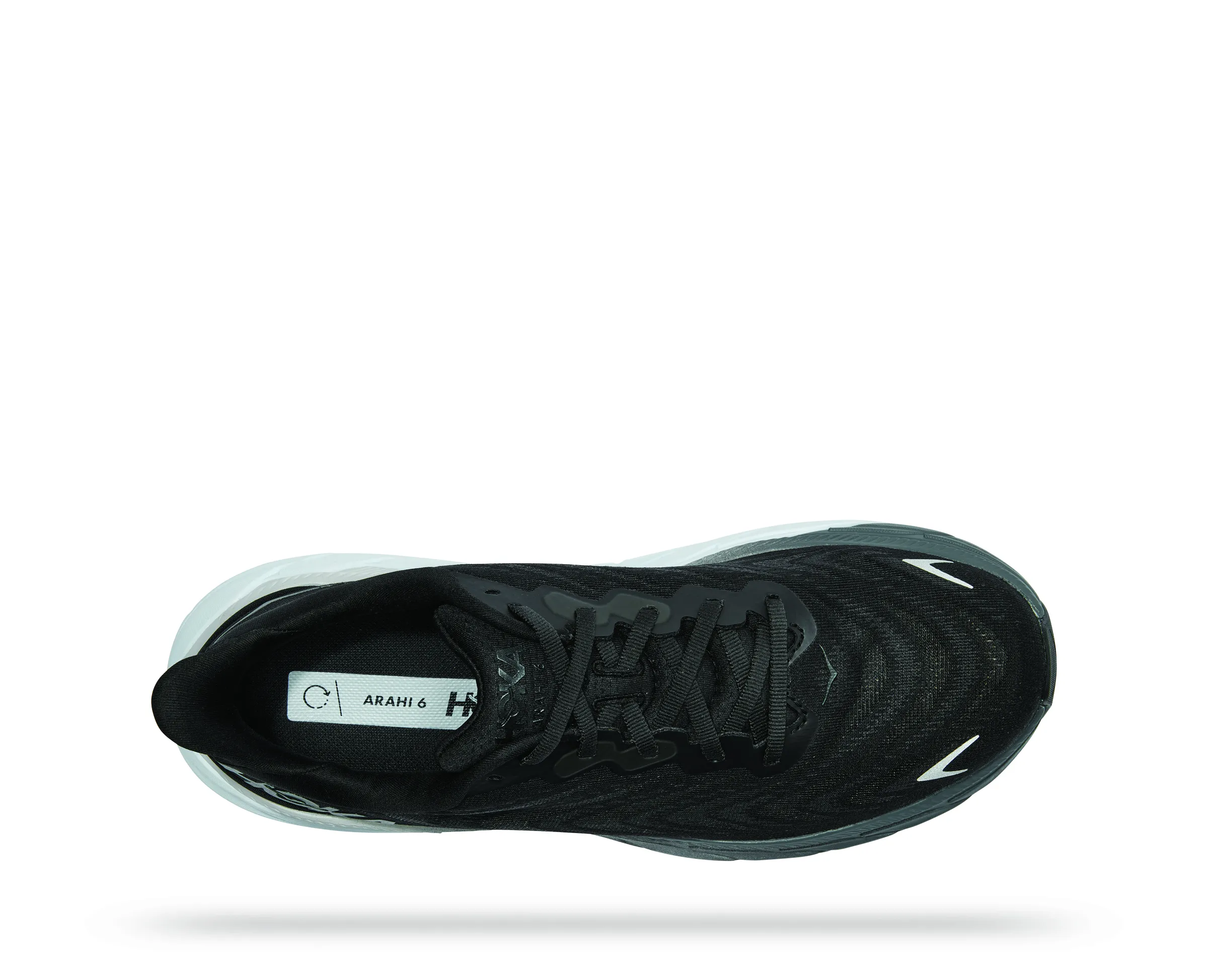 Hoka Womens Arahi 6 Lightweight Support Sneaker- Black White