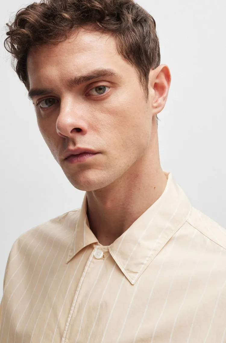 Hugo Boss  |Button-down Stripes Plain Cotton Short Sleeves Shirts