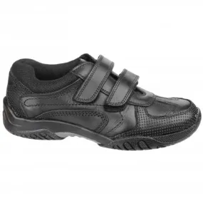 Hush Puppies Jezza Junior | Black | Boy's Rip-Tape School Shoes