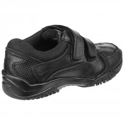 Hush Puppies Jezza Junior | Black | Boy's Rip-Tape School Shoes