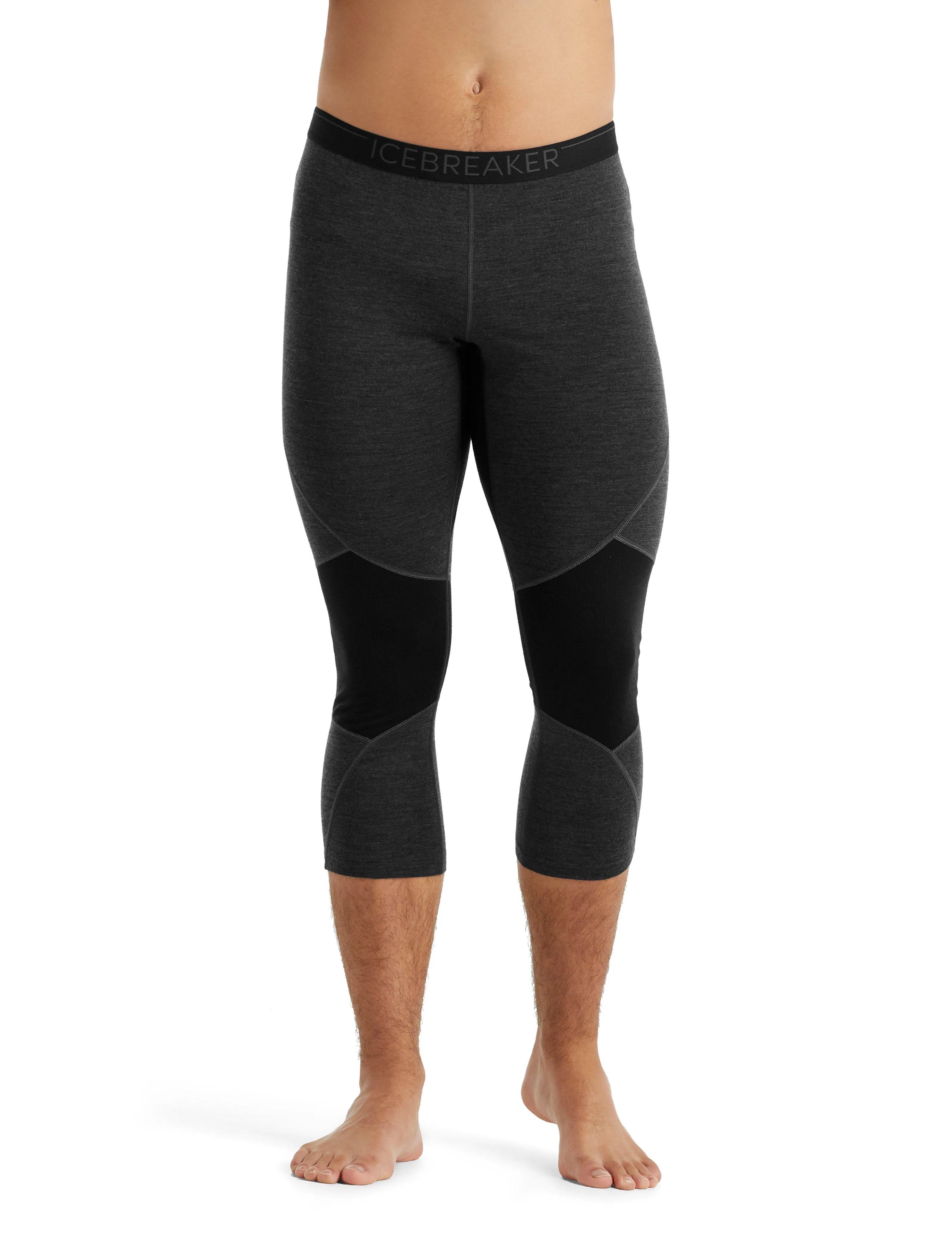 Icebreaker Men's BodyfitZone Merino 260 Zone 3/4 Thermal Leggings - 2020 - Jet Heather Black