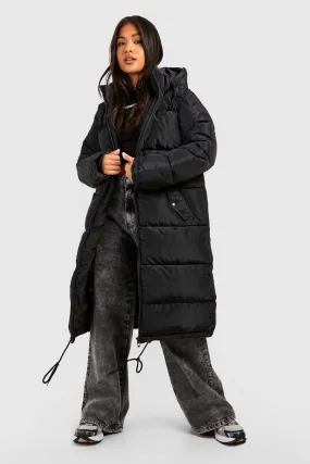 Jackets & Coats | Petite Longline Hooded Padded Puffer Jacket | boohoo