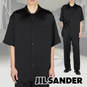 Jil Sander  |Button-down Long Sleeves Plain Designers Shirts