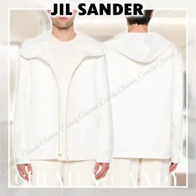 Jil Sander  |Street Style Long Sleeves Plain Cotton Designers Hoodies