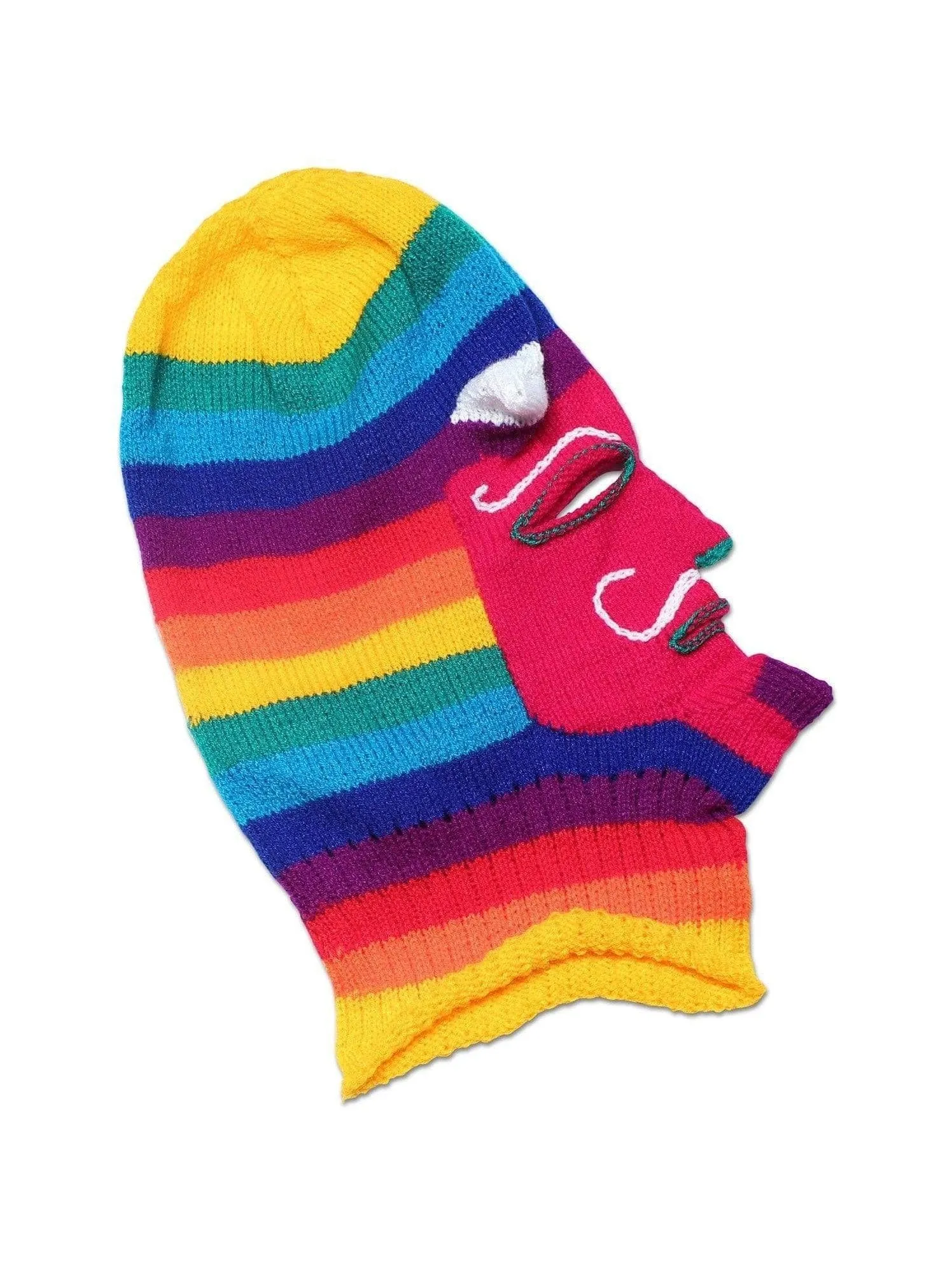 Knitted Mask - Waq'ollo - Rainbow Stripe