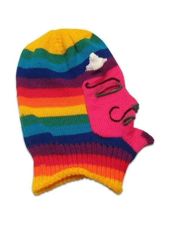 Knitted Mask - Waq'ollo - Rainbow Stripe