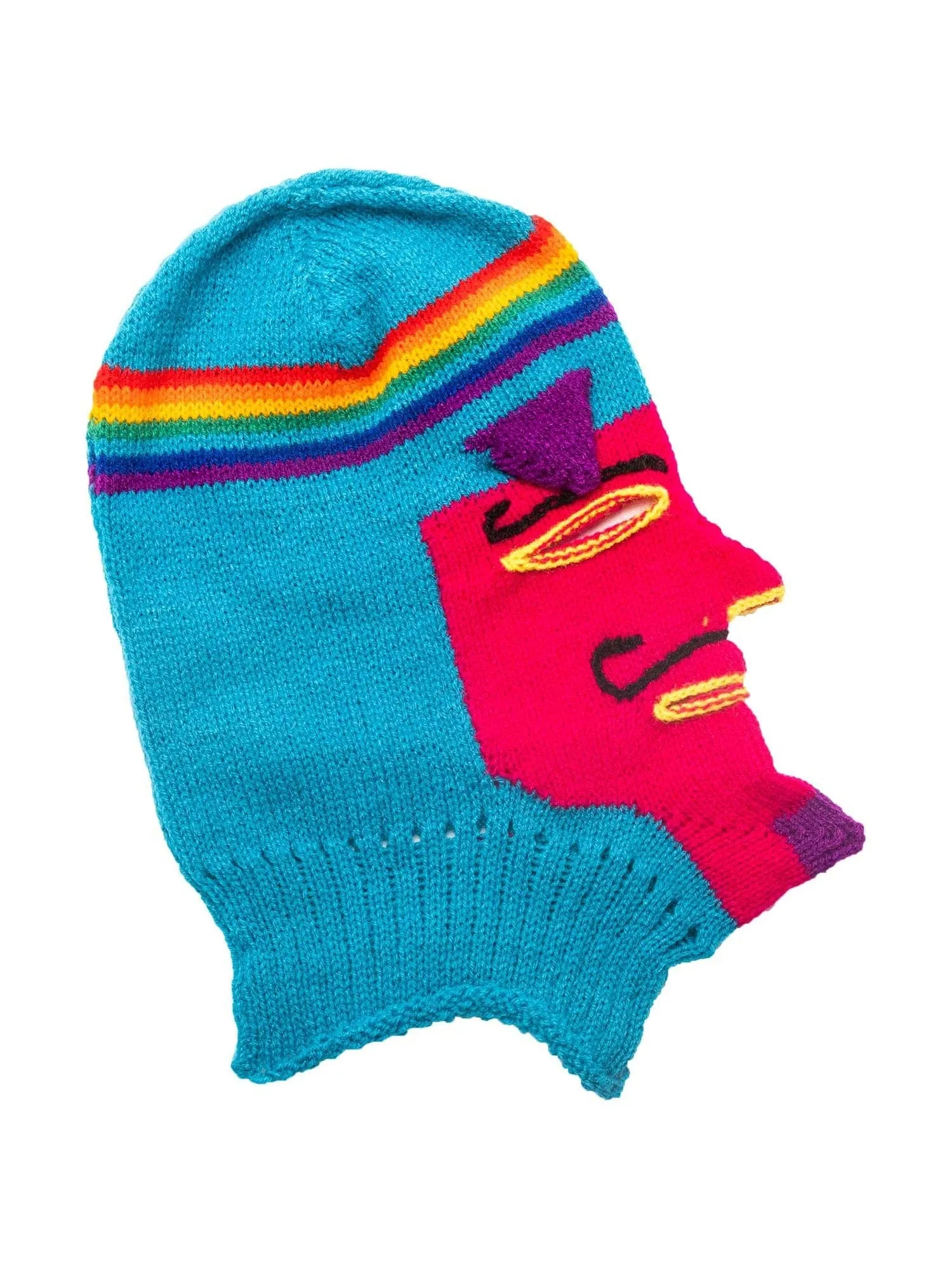 Knitted Mask - Waq'ollo - Rainbow Stripe