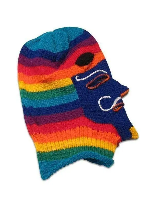 Knitted Mask - Waq'ollo - Rainbow Stripe