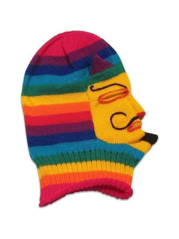 Knitted Mask - Waq'ollo - Rainbow Stripe