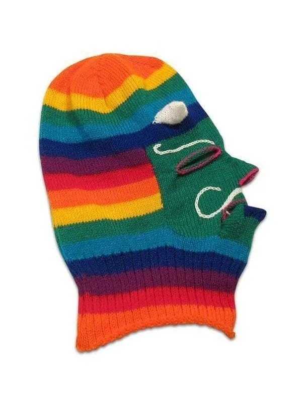 Knitted Mask - Waq'ollo - Rainbow Stripe