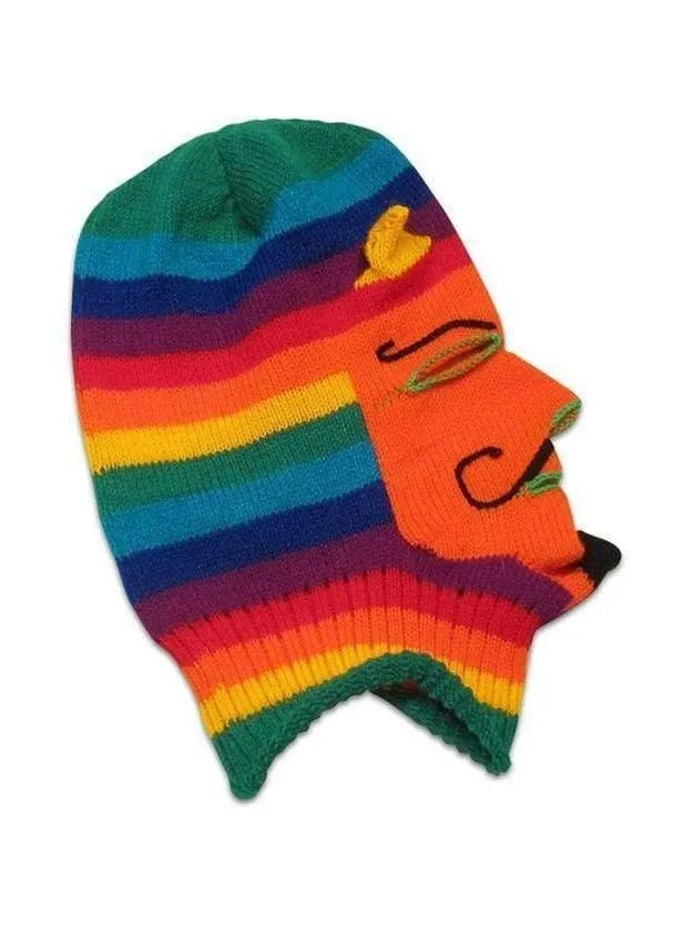 Knitted Mask - Waq'ollo - Rainbow Stripe