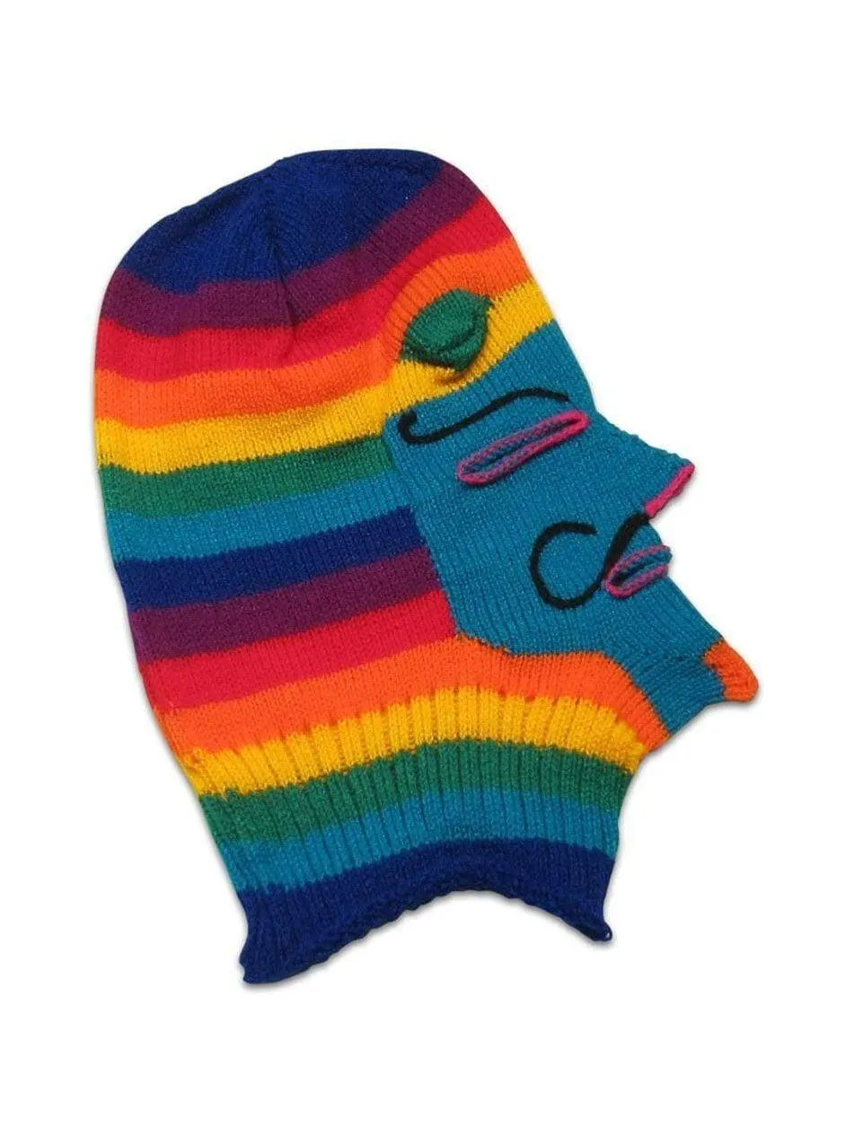 Knitted Mask - Waq'ollo - Rainbow Stripe