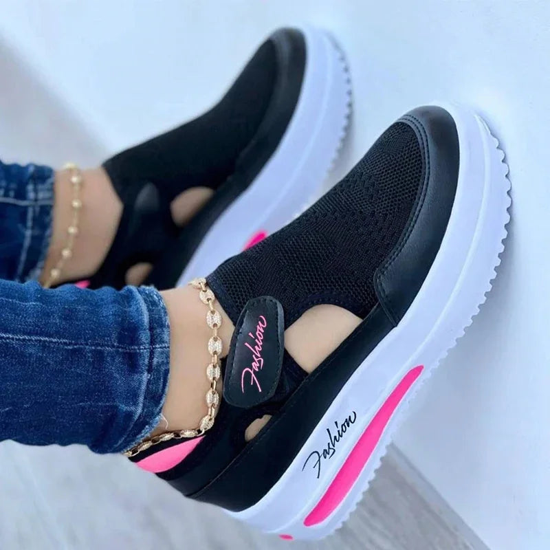 Ladies Sport Shoes Platform Sneaker Hollow Out