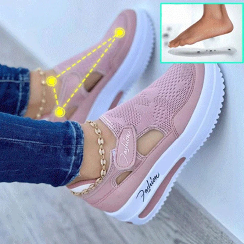 Ladies Sport Shoes Platform Sneaker Hollow Out