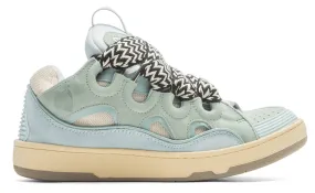 Lanvin Leather Curb Sneaker Pale Blue