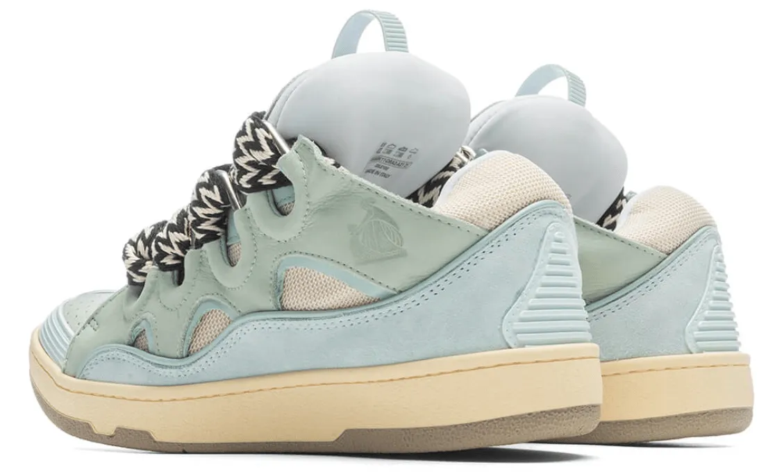 Lanvin Leather Curb Sneaker Pale Blue