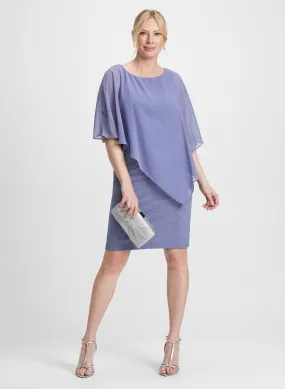 Laura Poncho-Effect Shimmering Dress