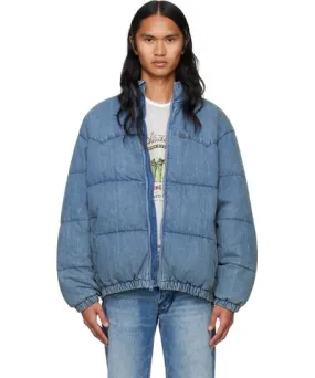 Levi's Blue Super Puffer Denim Down Jacket