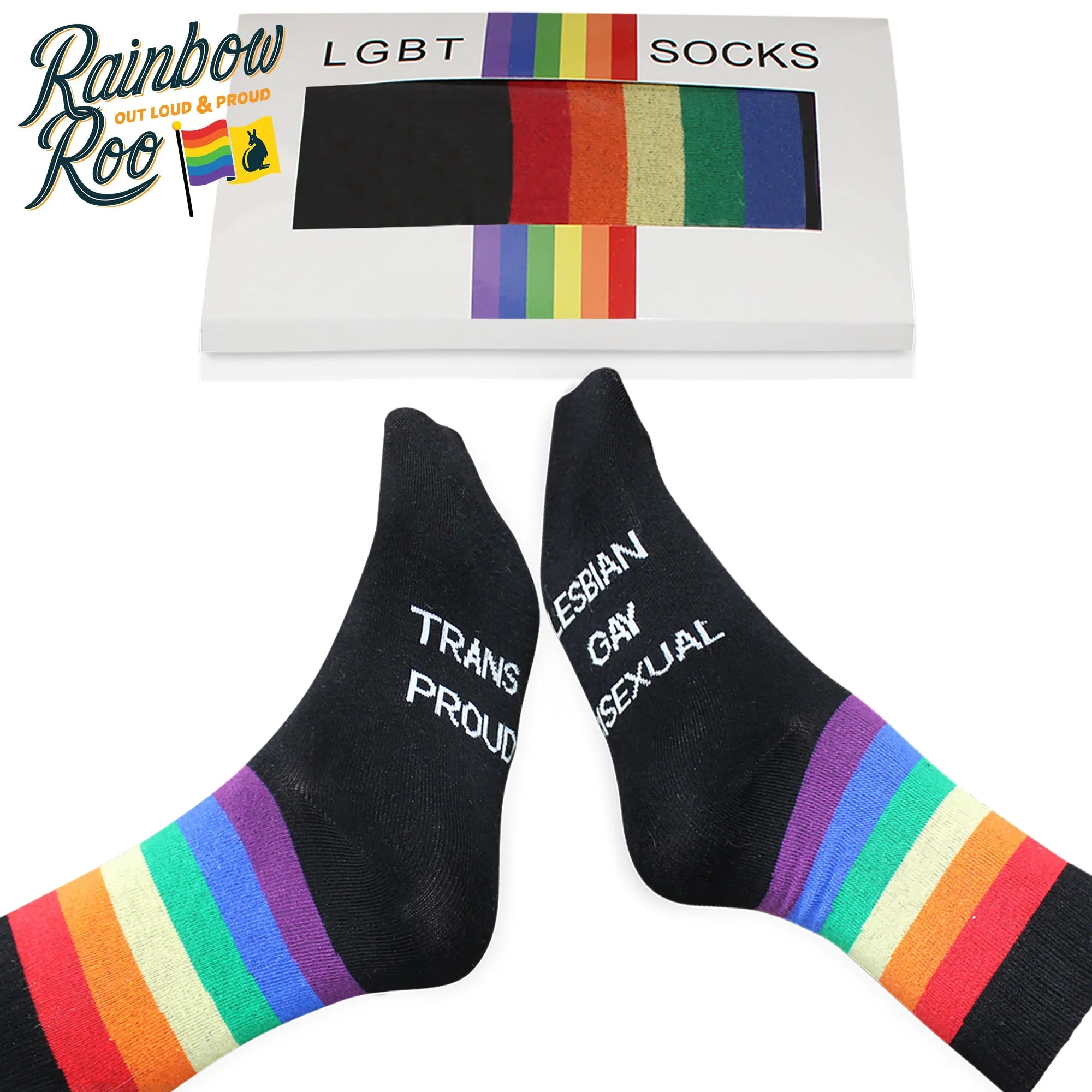 LGBT Pride Black Socks Bundle 3x Pairs Unisex (SK002)