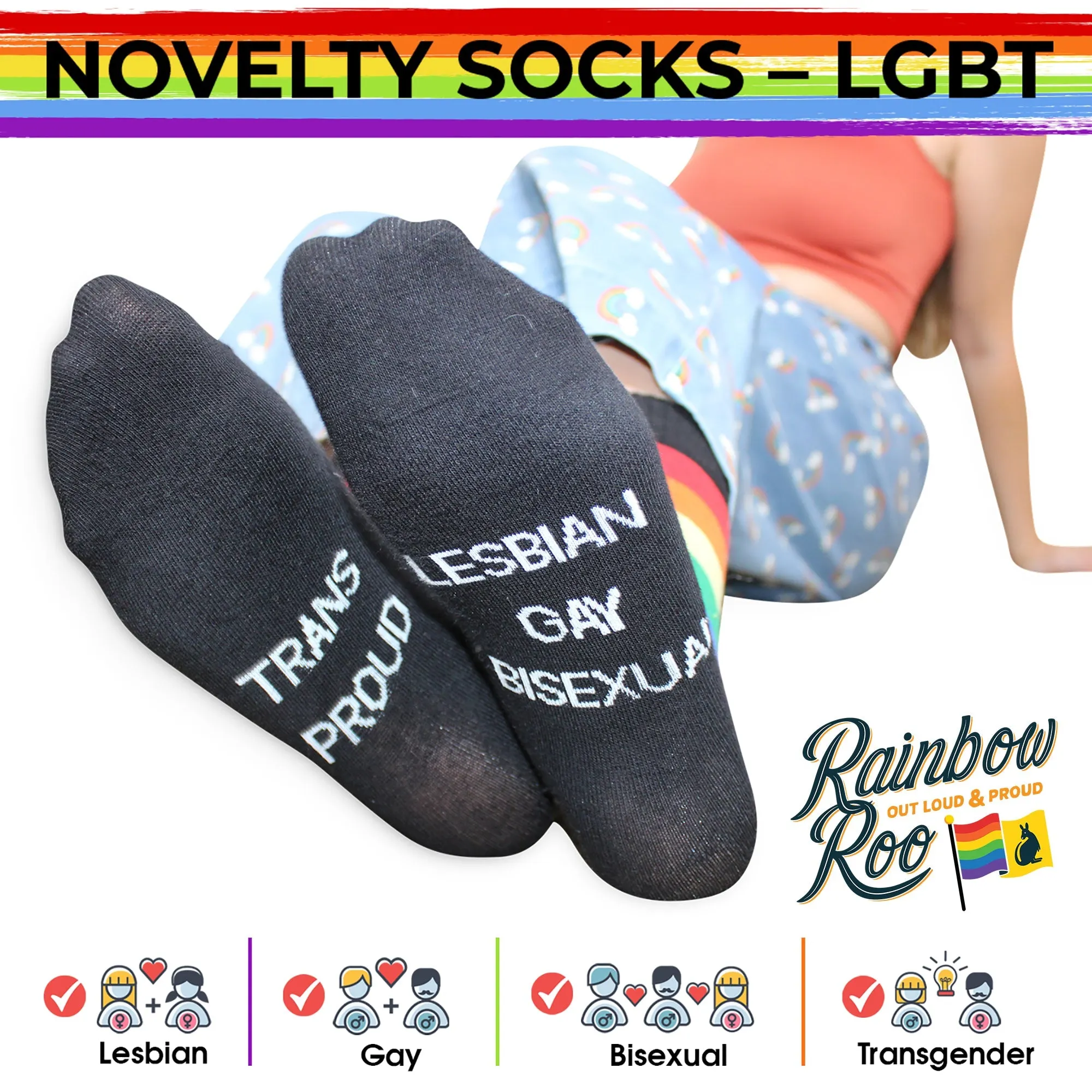 LGBT Pride Black Socks Bundle 3x Pairs Unisex (SK002)