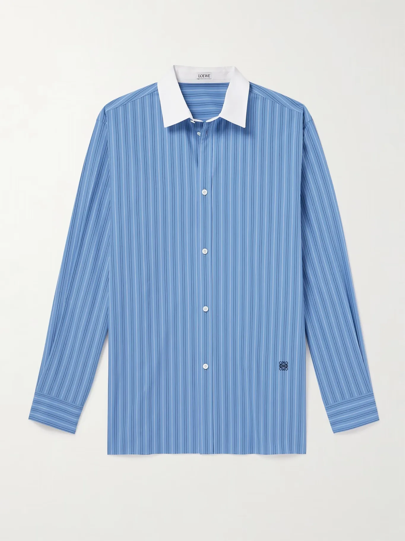 LOEWE  |Button-down Stripes Unisex Long Sleeves Cotton Logo Luxury