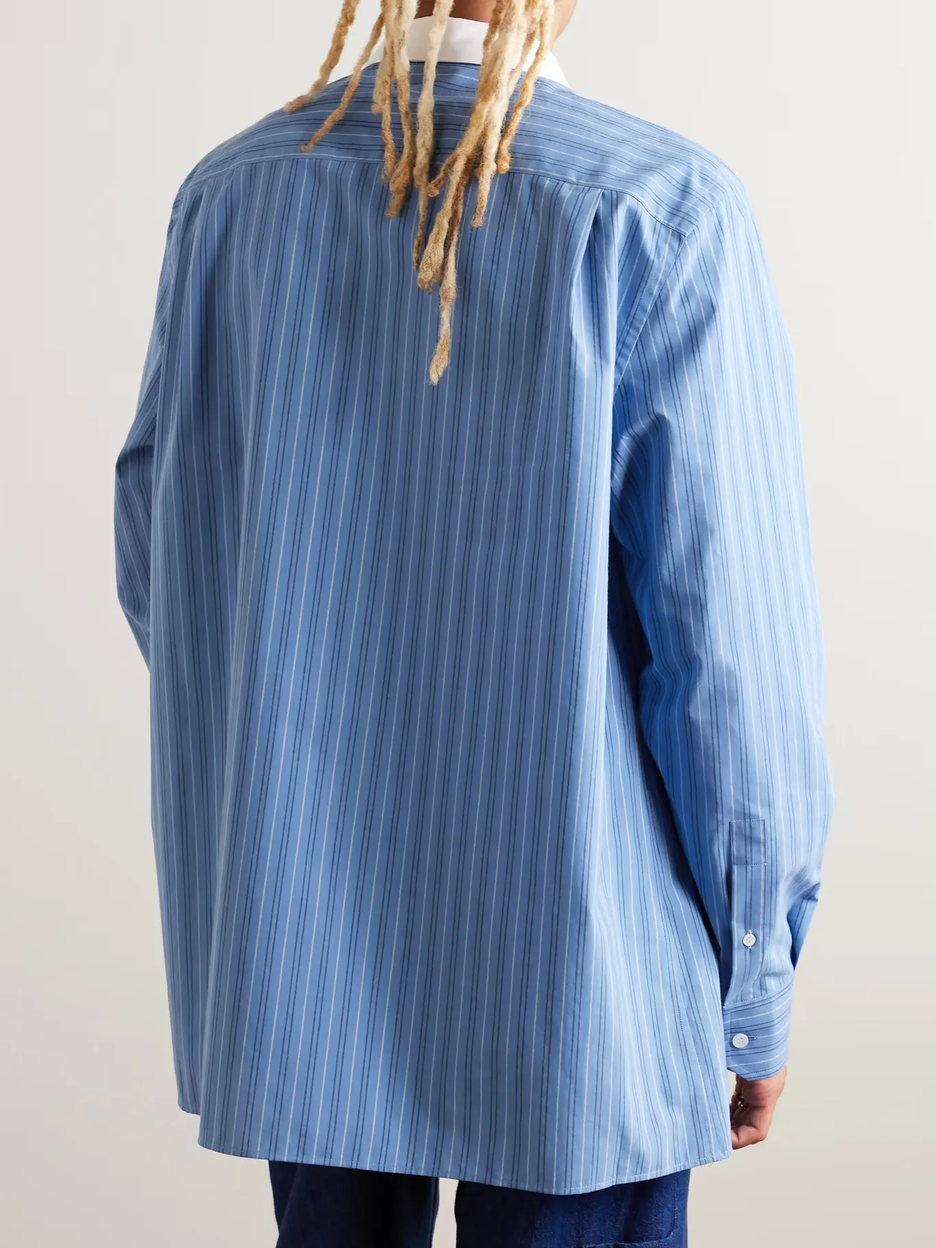 LOEWE  |Button-down Stripes Unisex Long Sleeves Cotton Logo Luxury