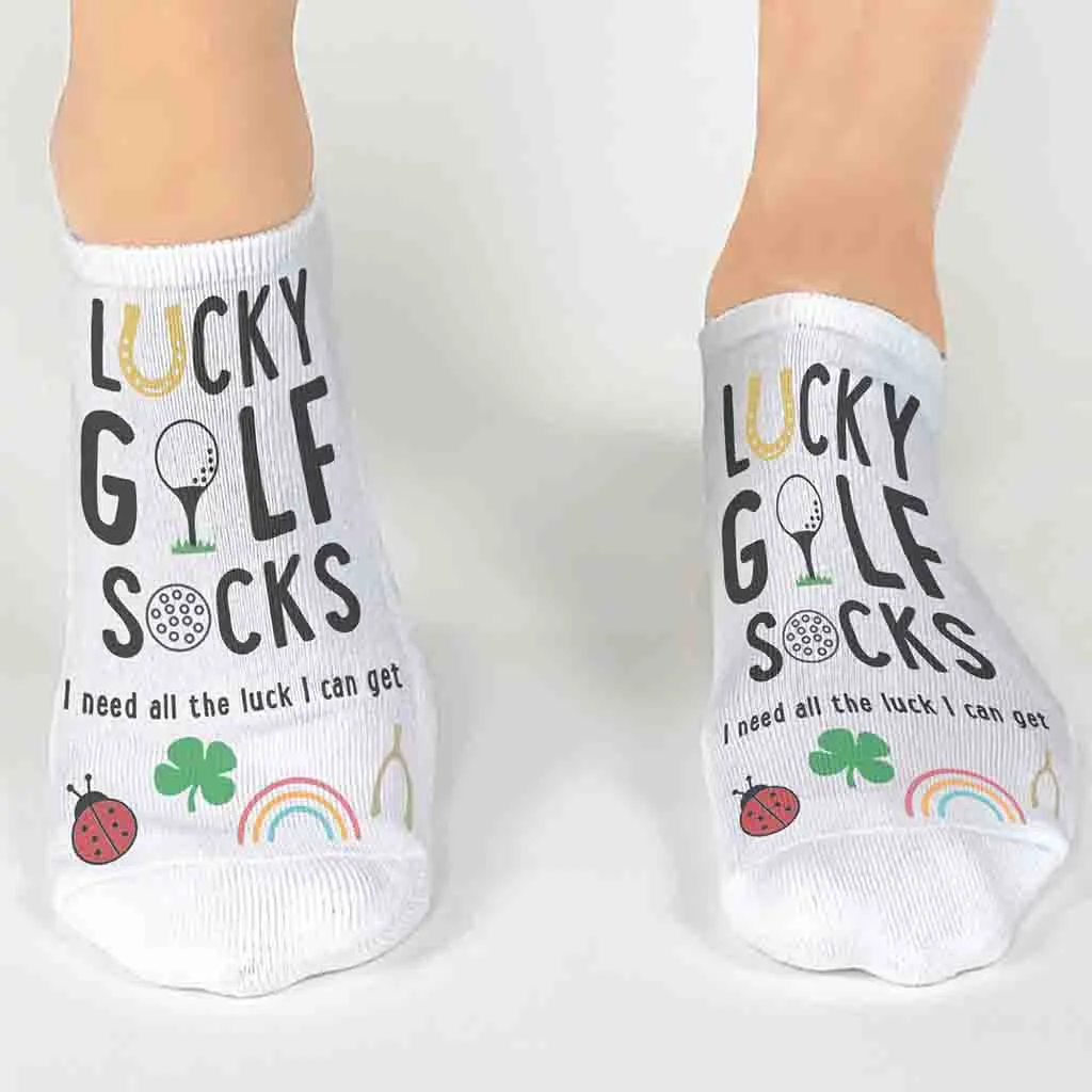 Lucky Golf No Show Socks for Men and Women