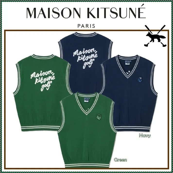 MAISON KITSUNE  |Street Style Plain Designers Vests & Gillets