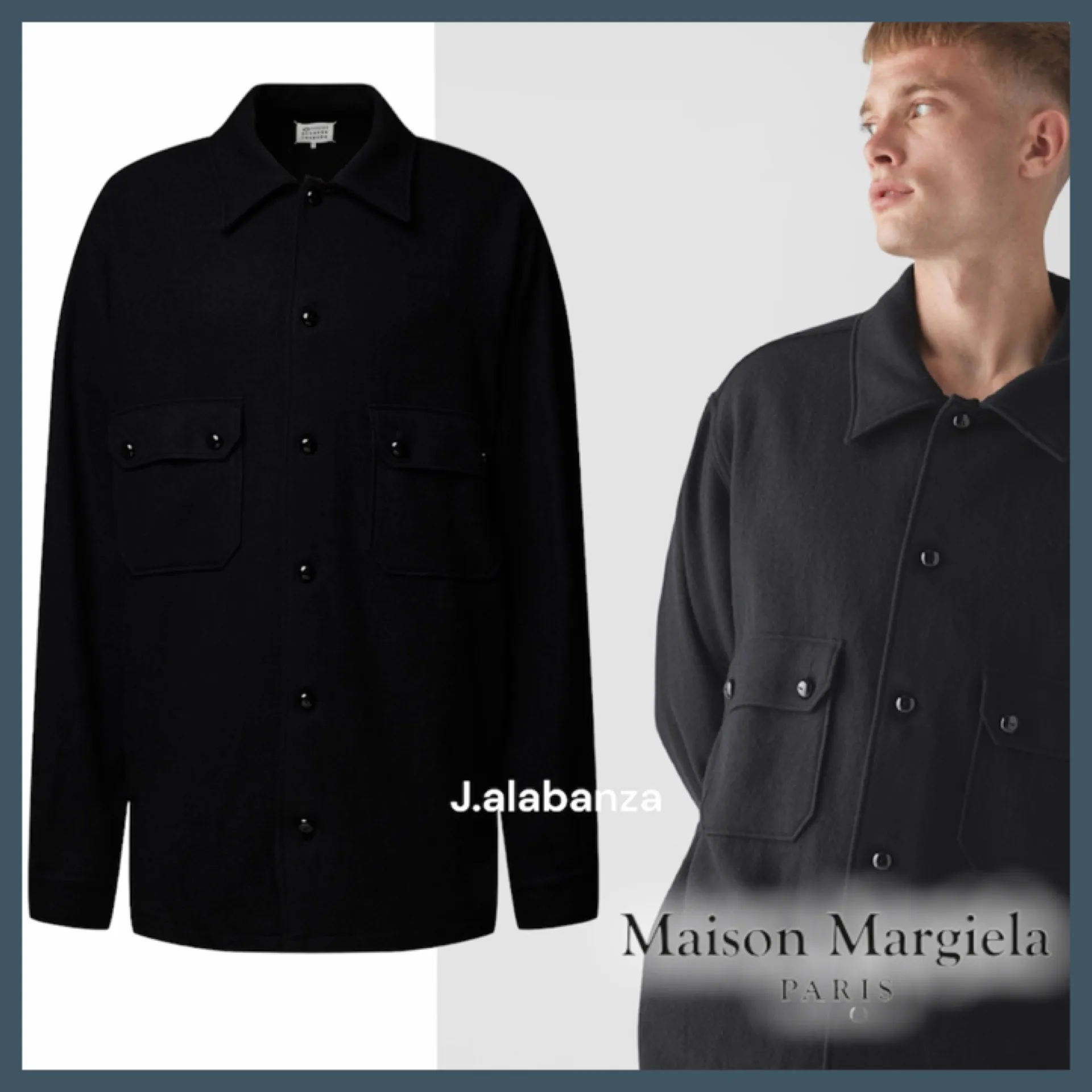 Maison Margiela  |Button-down Wool Long Sleeves Plain Designers Shirts