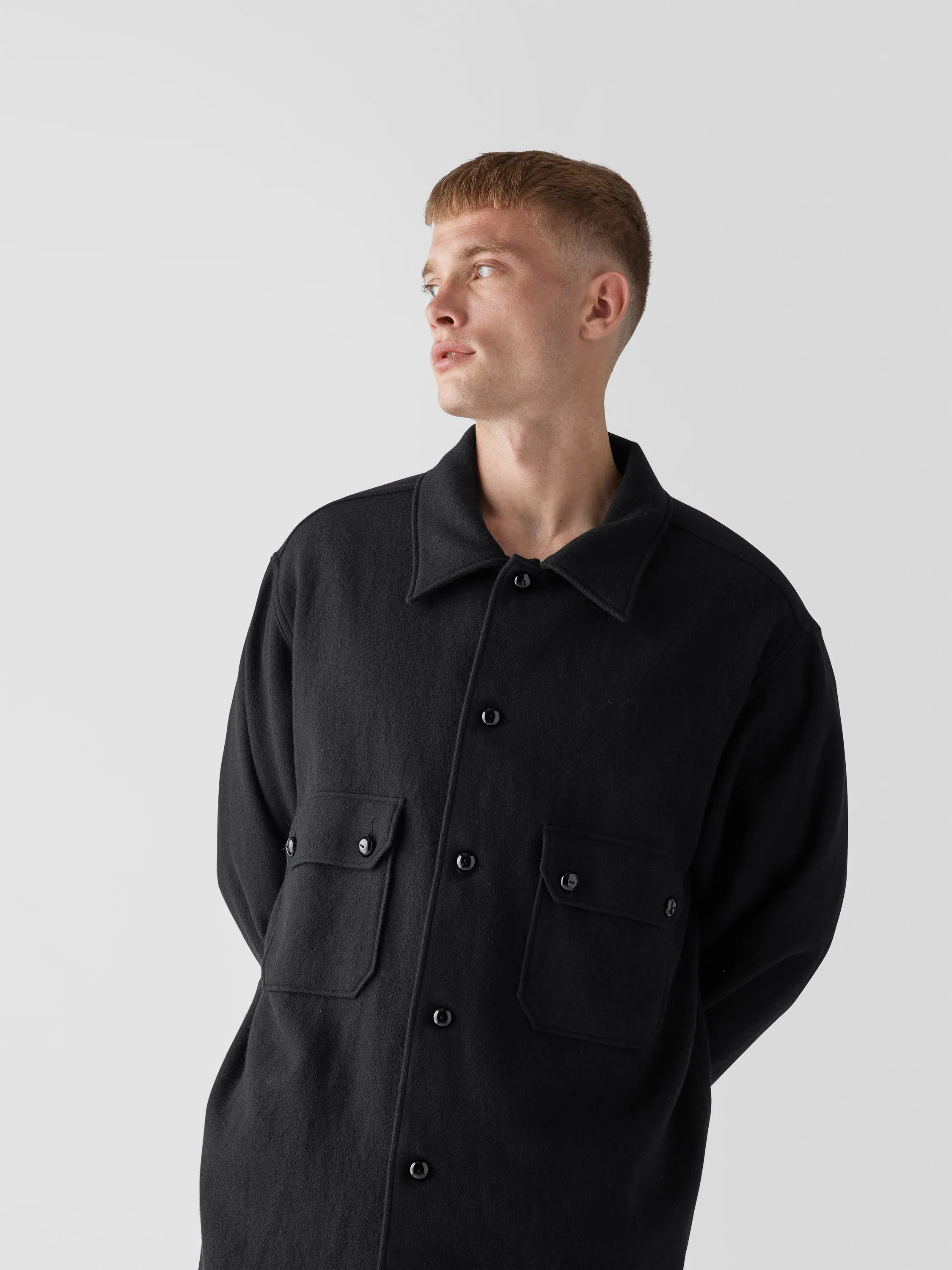 Maison Margiela  |Button-down Wool Long Sleeves Plain Designers Shirts