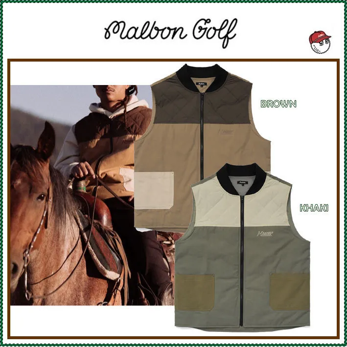 Malbon Golf  |Unisex Street Style Logo Vests & Gillets